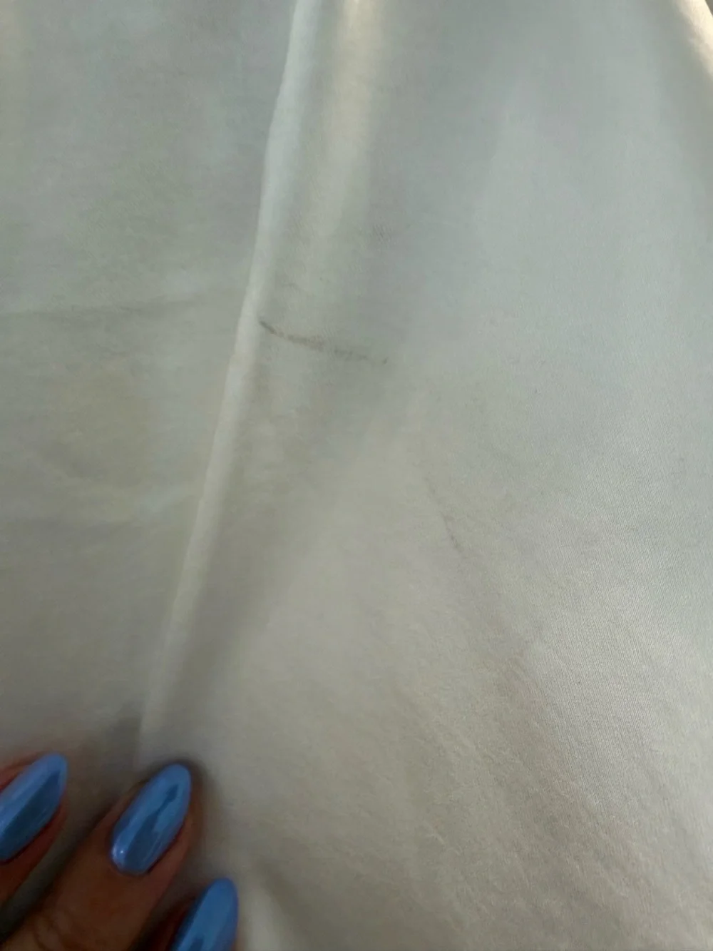 NWT MELISSA NEPTON Tina Mixed Media Top Long Sleeve Collared Blouse White Large - Picture 10 of 11